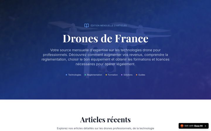 Screenshot ta' dronesdefrance.fr