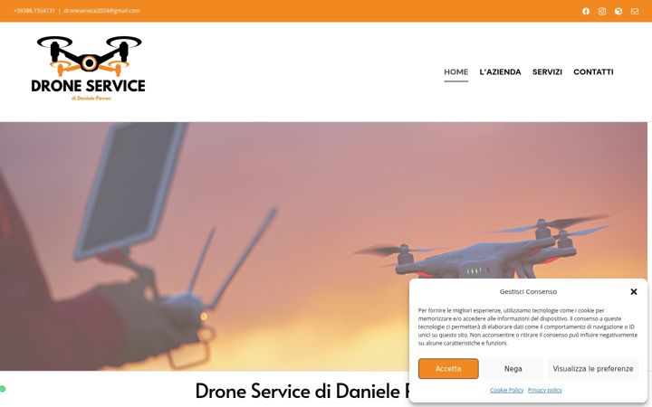 Ekrānuzņēmums no droneservicepavan.it