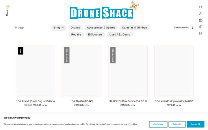 Screenshot di droneshack.co.uk