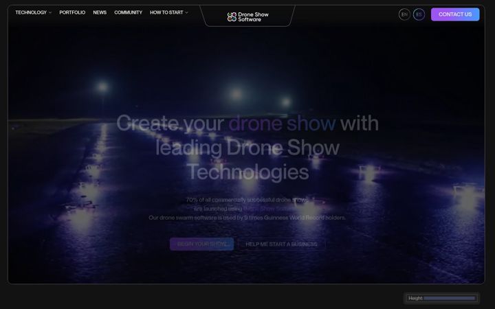Screenshot of droneshowsoftware.com
