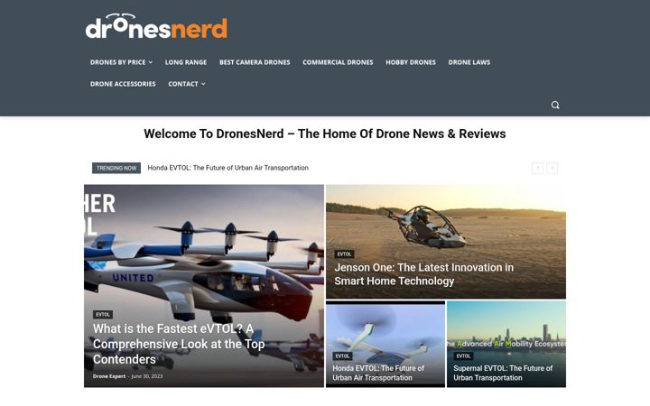 Screenshot of dronesnerd.com