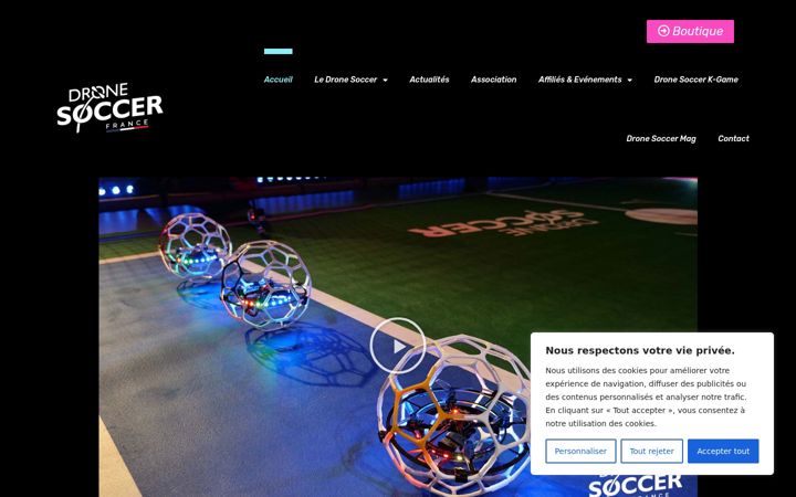 Screenshot of dronesoccerfrance.com