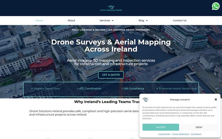Ekraanipilt saidist dronesolutionsireland.ie