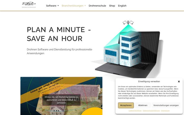 Screenshot of dronesperhour.de