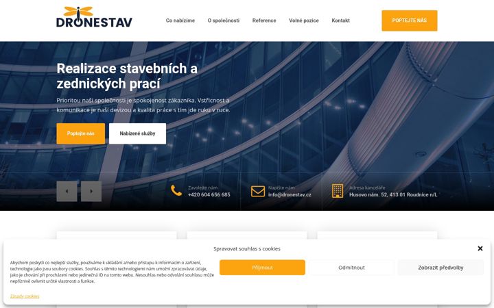 Snímek obrazovky dronestav.cz