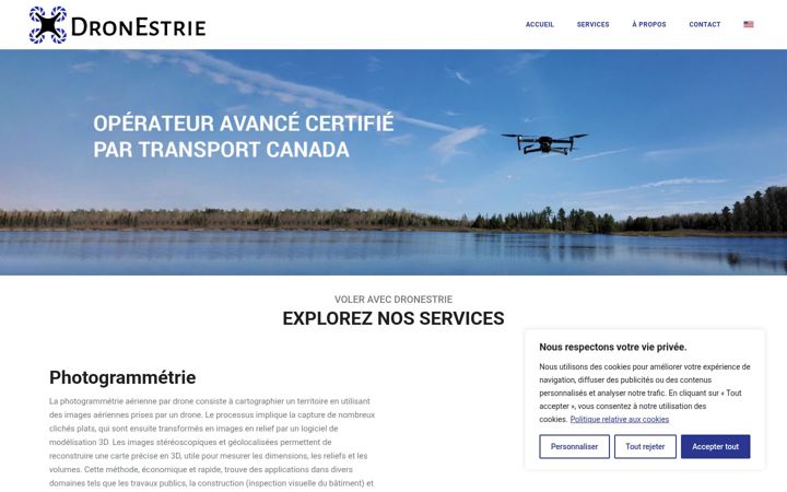 Skjámynd af dronestrie.ca