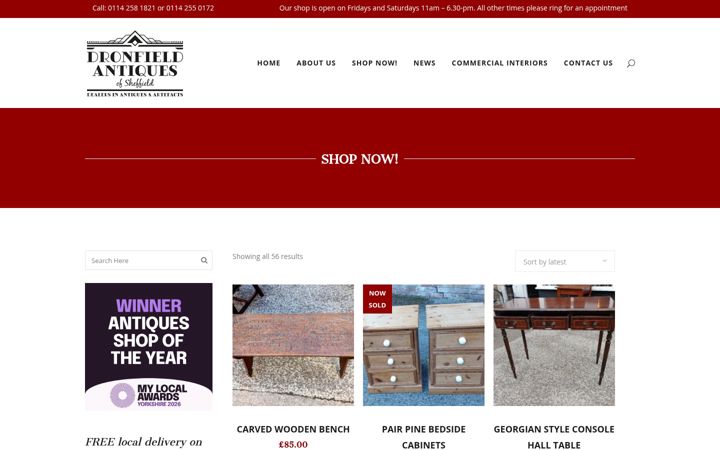 Screenshot di dronfieldantiques.co.uk