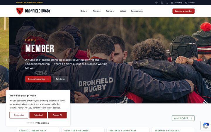 Screenshot di dronfieldrugby.co.uk
