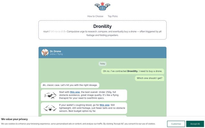 Screenshot of dronility.com