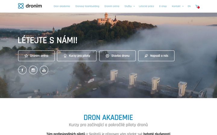 Snímek obrazovky dronim.cz