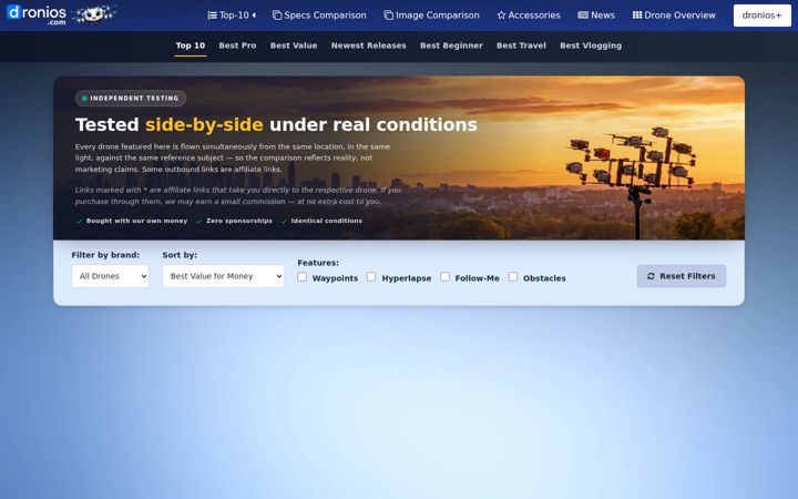 Screenshot of dronios.com