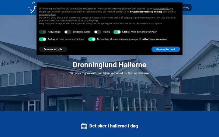 Snimka zaslona za dronninglundhallerne.dk