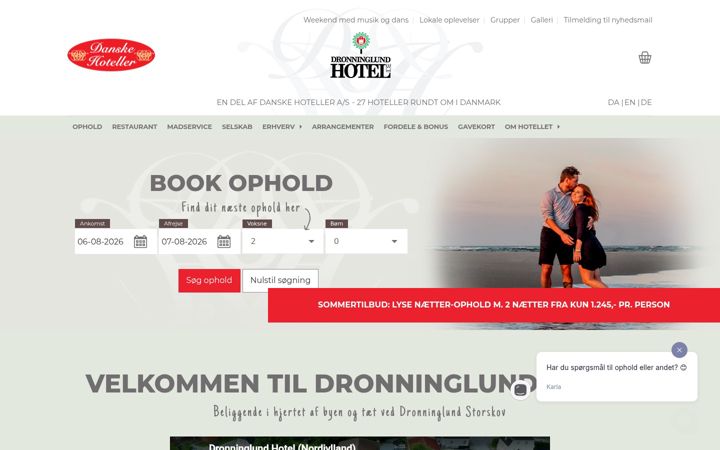 Snimka zaslona za dronninglundhotel.dk
