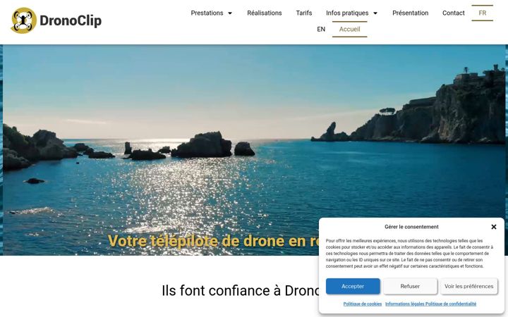 Screenshot ta' dronoclip.fr