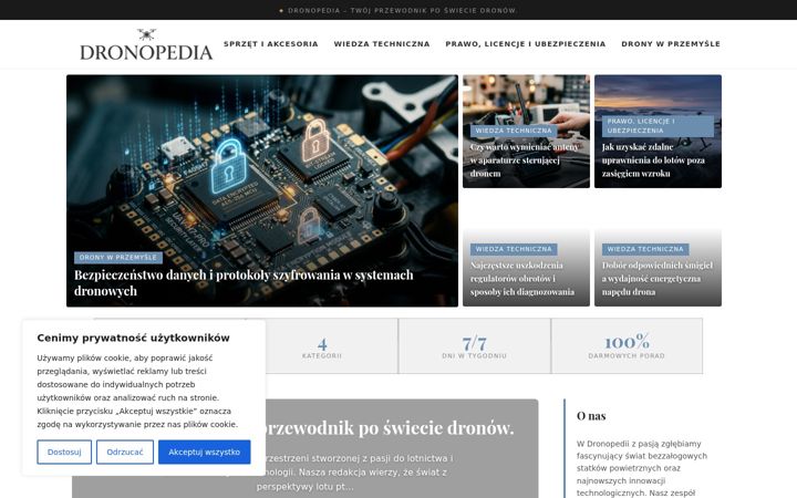 Kuvakaappaus sivustosta dronopedia.pl