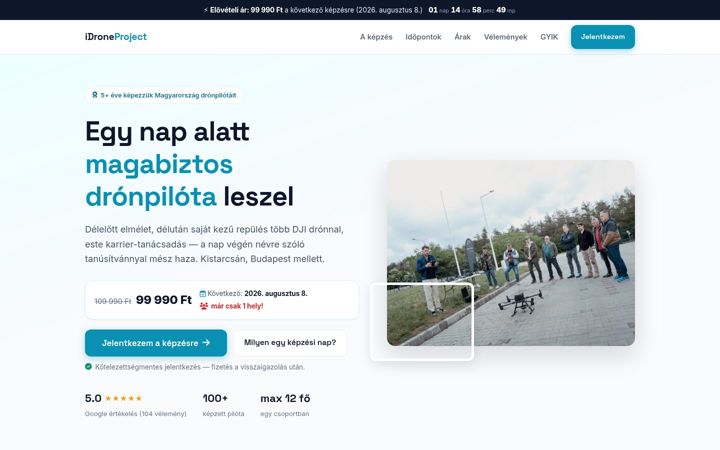 Екранна снимка на dronoskepzes.hu