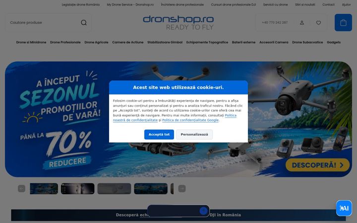 Skærmbillede af dronshop.ro