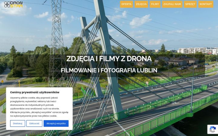 Kuvakaappaus sivustosta dronstar.pl