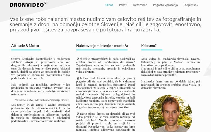 Snimka zaslona za dronvideo.si