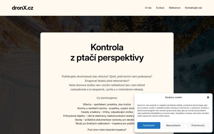 Snímek obrazovky dronx.cz