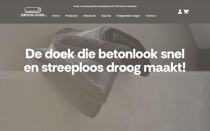 Screenshot di droog-doek.nl