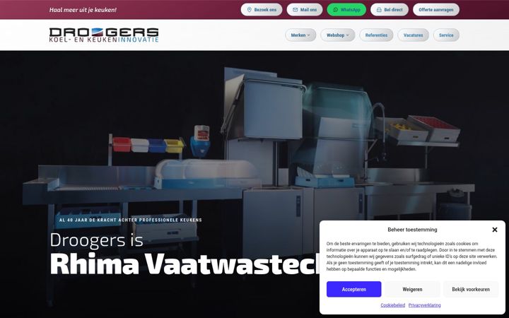Screenshot di droogershoreca.nl