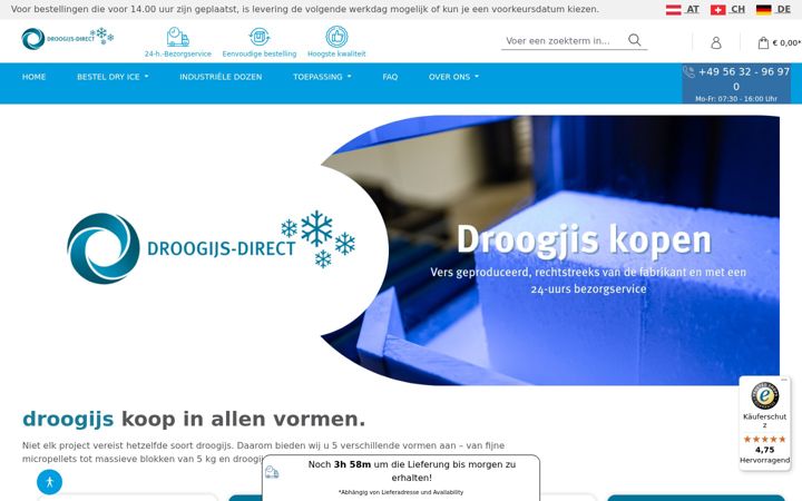 Screenshot di droogijs-direct.nl