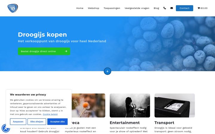 Screenshot di droogijs.nl