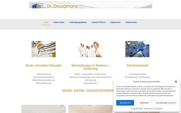 Kuvakaappaus sivustosta droogmans.de