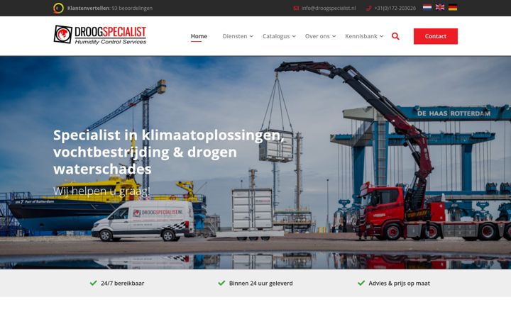 Screenshot di droogspecialist.nl