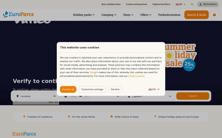 Screenshot of droomparken.com