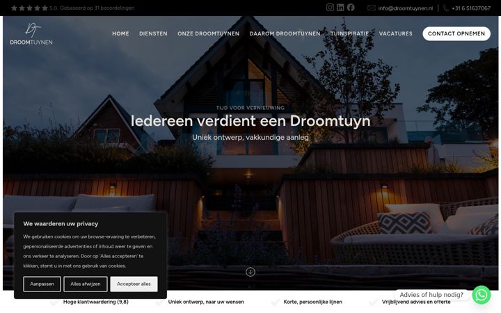 Screenshot di droomtuynen.nl