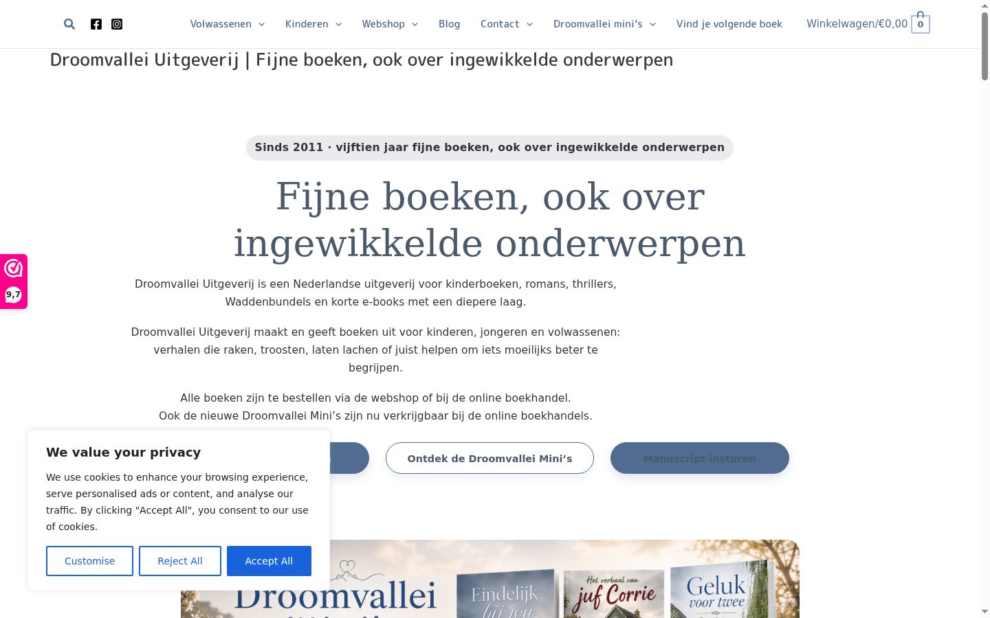 Screenshot del banner di consenso mostrato prima di qualsiasi interazione