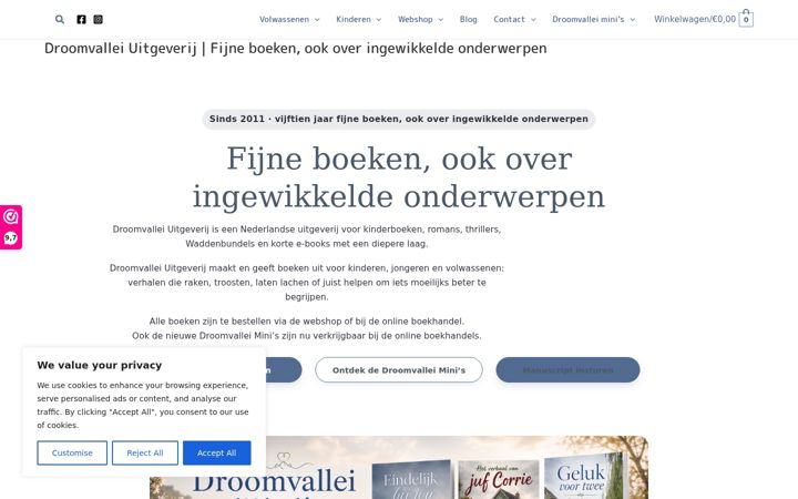Screenshot di droomvalleiuitgeverij.nl