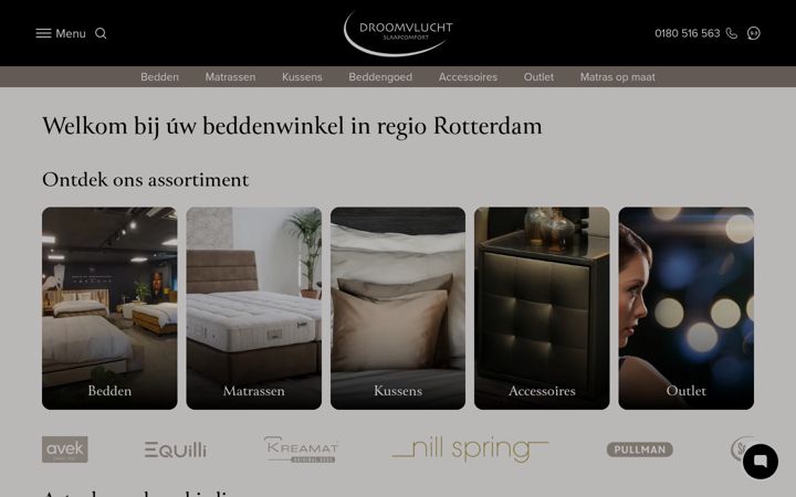 Screenshot di droomvluchtslaapcomfort.nl