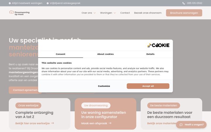 Screenshot di droomwoningopmaat.nl