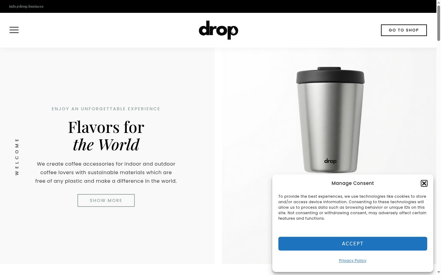 Screenshot of the consent banner shown before any interaction