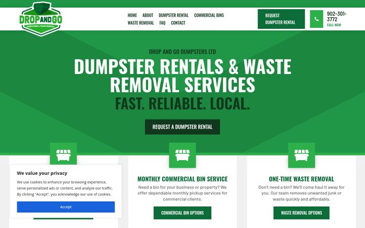 Skjámynd af dropandgodumpsters.ca
