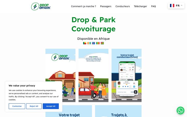 Screenshot of dropandpark.com