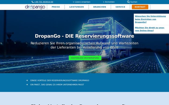 Screenshot of dropango.de