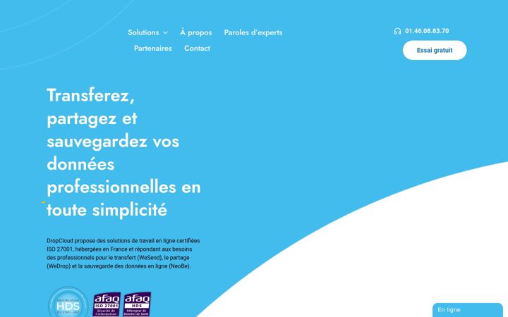 Screenshot ta' dropcloud.fr