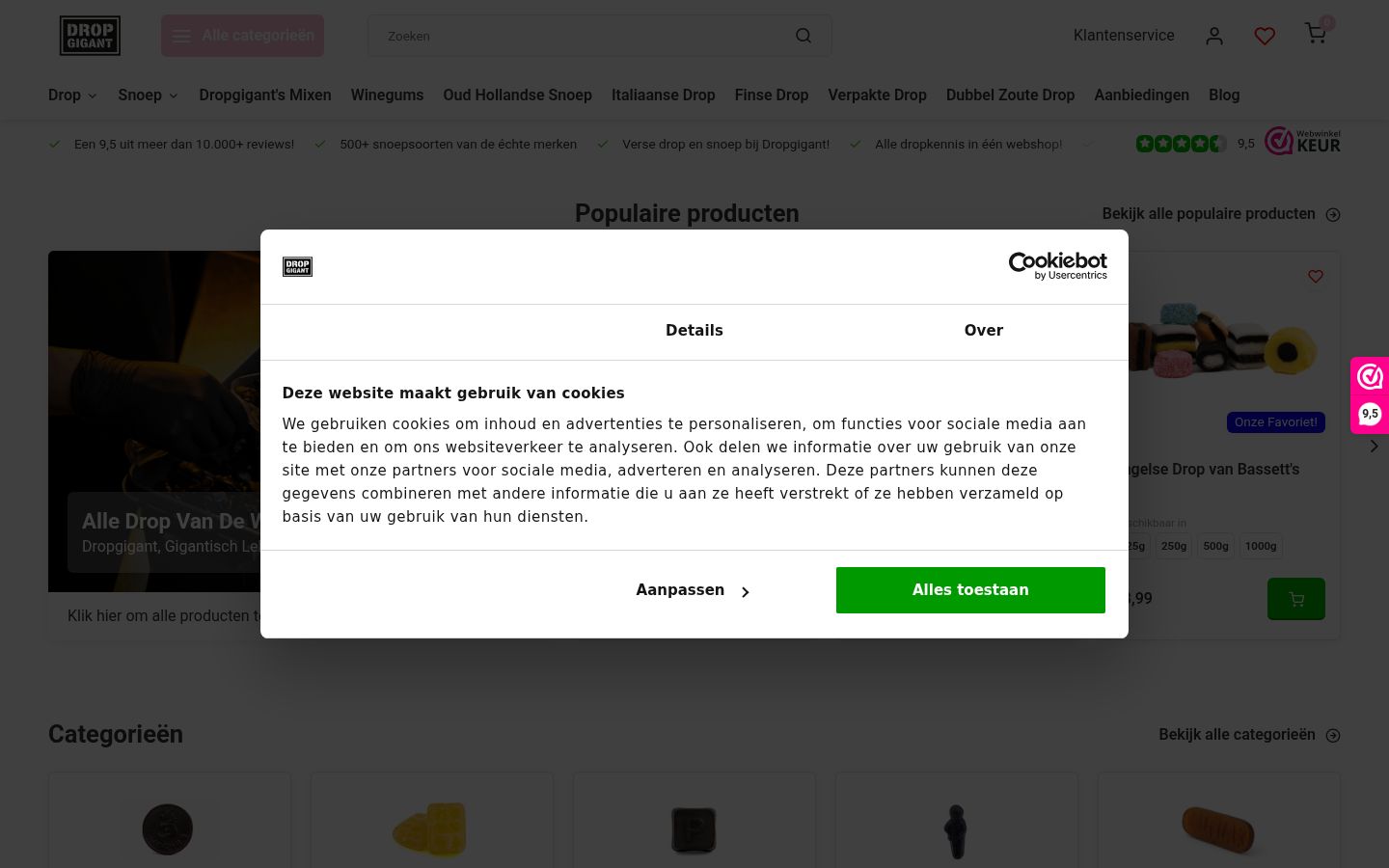 Posnetek zaslona pasice za privolitev, prikazane pred kakršno koli interakcijo