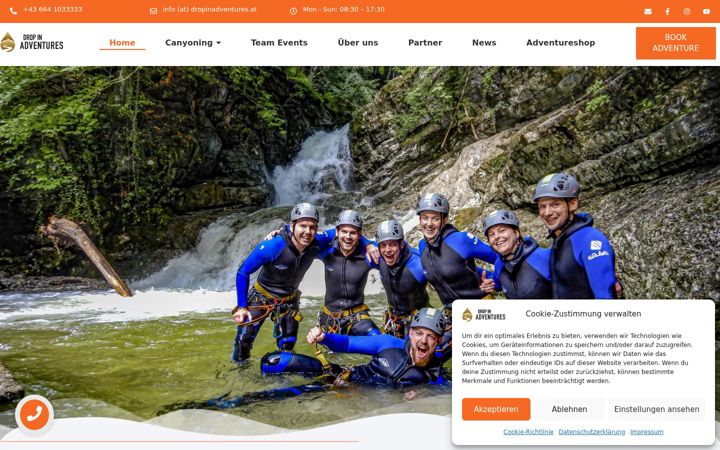 Zrzut ekranu dropinadventures.at