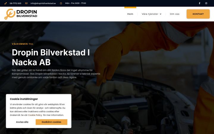 Screenshot von dropinbilverkstad.se