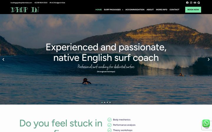 Screenshot of dropinlombok.com