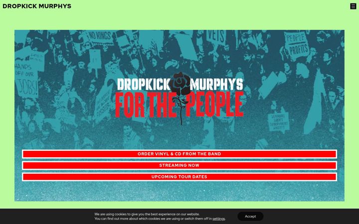 Screenshot of dropkickmurphys.com