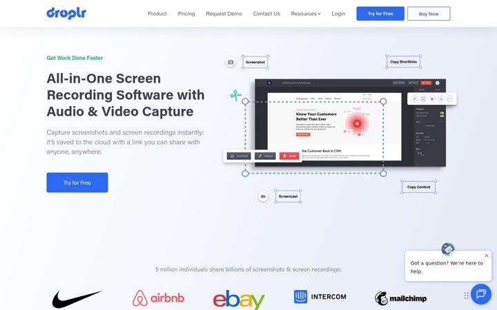 Screenshot of droplr.com