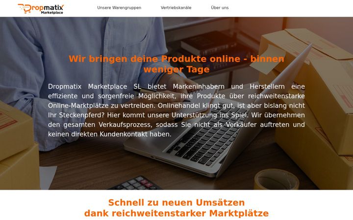 Screenshot of dropmatix-marketplace.com
