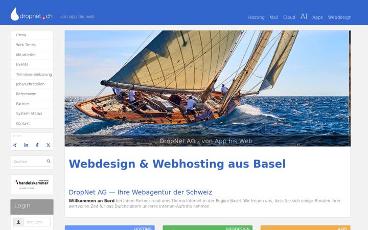 Screenshot of dropnet.ch