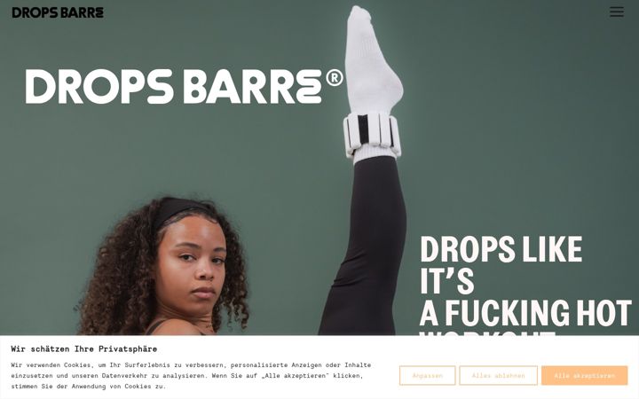 Kuvakaappaus sivustosta drops-barre.de